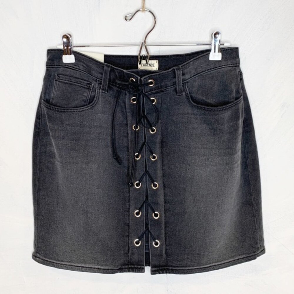 L’Agence Denim Portia Lace Up Mini Skirt 29 NWOT - Picture 3 of 7